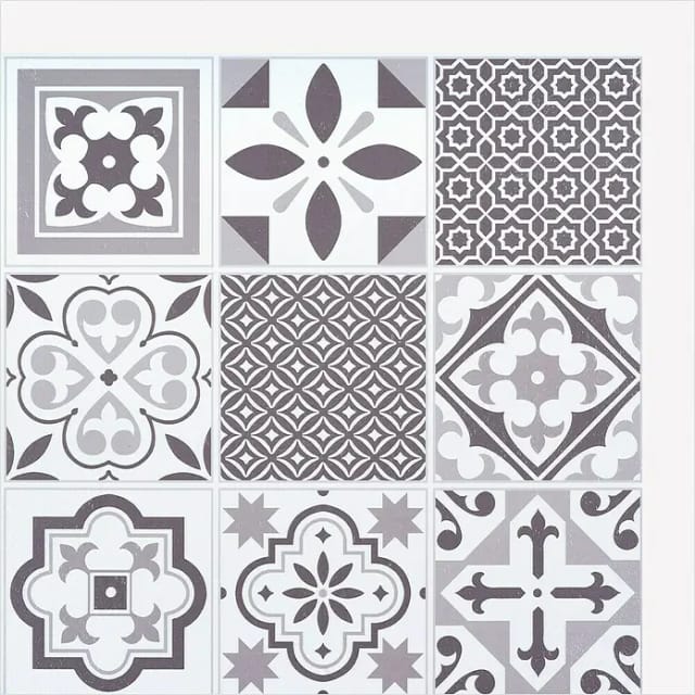 Selbstklebende Wandfliesen Orientalischer Flieseneffekt Grau 30,5x30,5cm, Packung Mit 6 - Access Deco