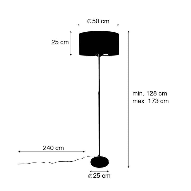 Stehlampe Verstellbar Gold Mit Schirm Hellbraun 50 Cm - Parte