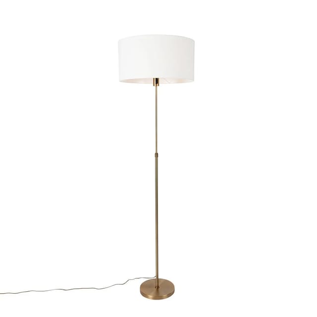 Stehlampe Verstellbar Bronze Mit Schirm Weiß 50 Cm - Parte