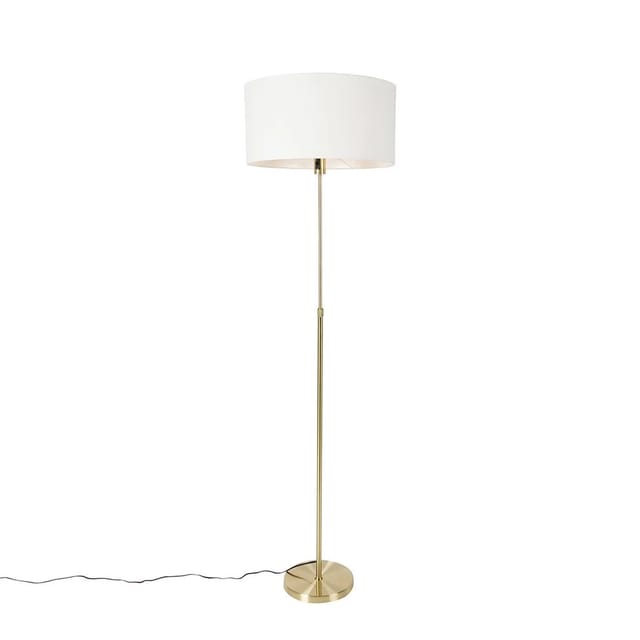Stehlampe Verstellbar Gold Mit Schirm Weiß 50 Cm - Parte