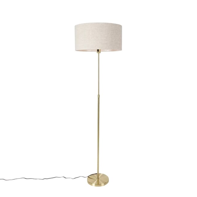 Stehlampe Verstellbar Gold Mit Schirm Hellgrau 50 Cm - Parte
