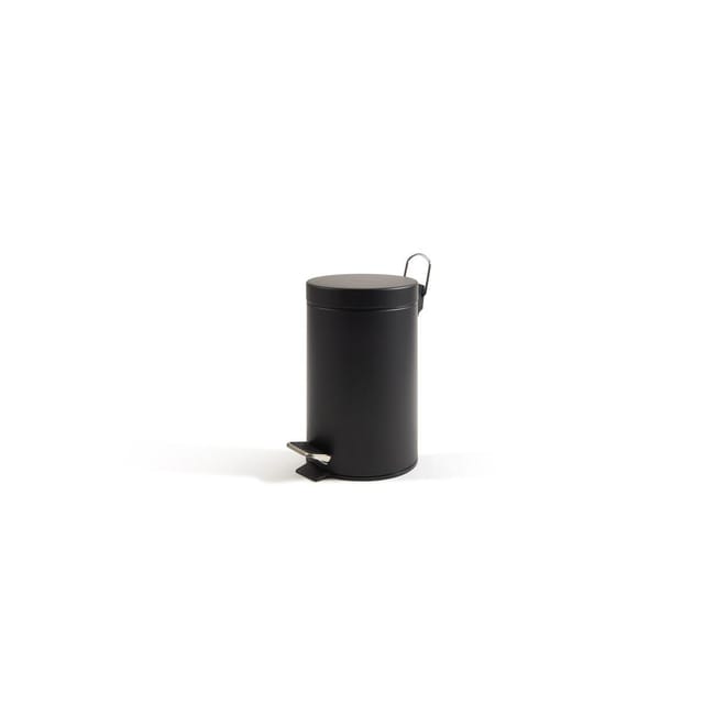 Perfetto 0446c Mülleimer 5 L Rund Stahl Schwarz