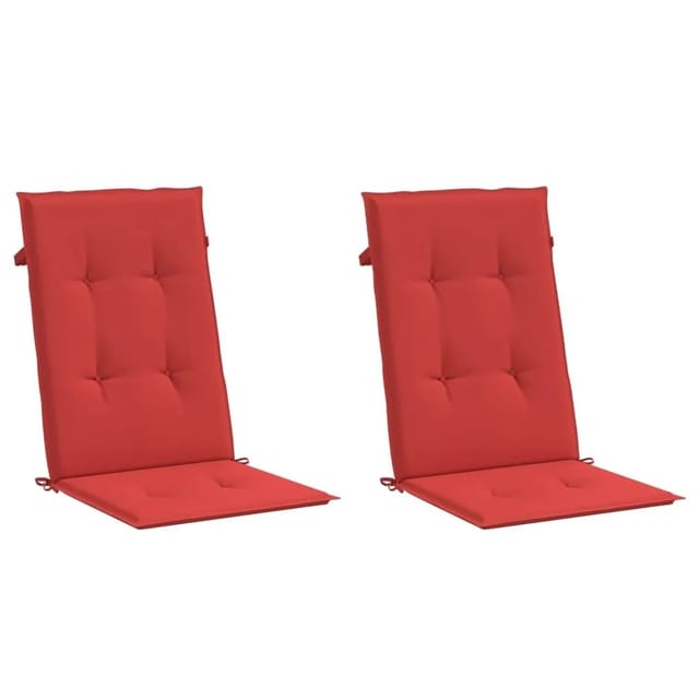 Gartenstuhlauflagen Für Hochlehner 2 Stk. Rot 120x50x3 Cm Stoff Vidaxl
