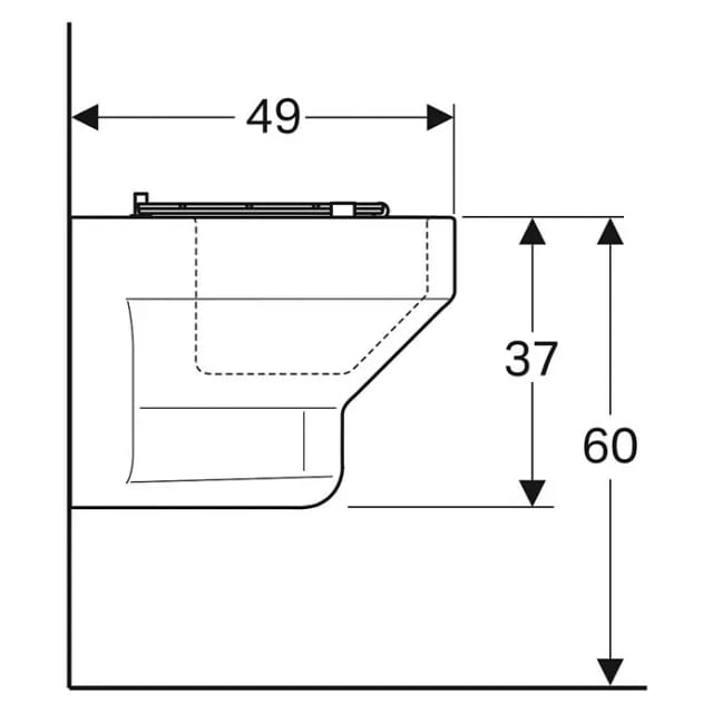 Geberit - Espital Ausguss, Wandhängend, 6l, Mit Edelstahlklapprost,
