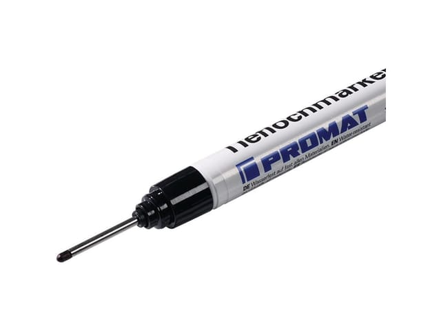 Promat - Tieflochmarker Schwarz 1 Mm Rundspitze Dünne Spitze 20mm Wasserfest 1 Stk