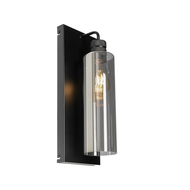 Moderne Wandlampe Schwarz Mit Rauchglas - Stavelot