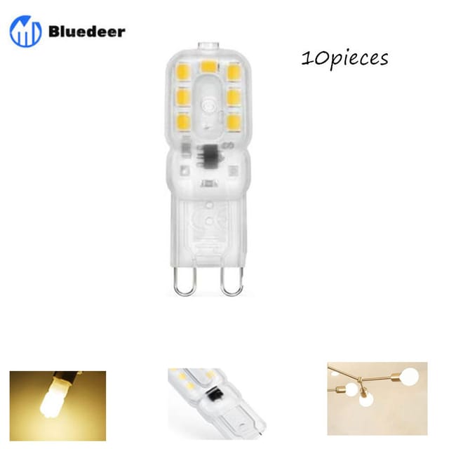 Thsinde - 10 Stück 3 W G9 Led-glühbirnen, Entspricht 33 W Halogenlampen, 6000 K Tageslichtweiß, 800 Lm, Flimmerfrei, Nicht Dimmbar, Energiesparende G9-glühbirnen, 360 Abstrahlwinkel, Bluedeer