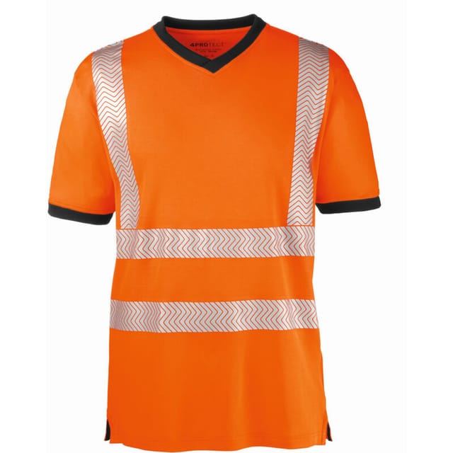 Warnschutz-t-shirt Miami Größe S Leuchtorange/grau 4protect