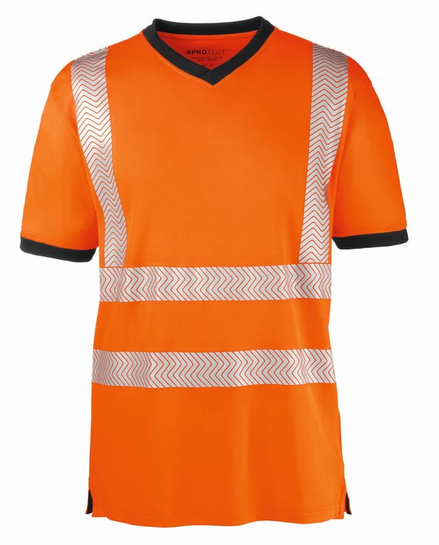 Warnschutz-t-shirt Miami Größe Xl Leuchtorange/grau 4protect