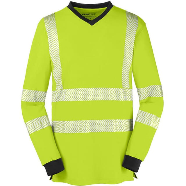 Warnschutz-langarmshirt Jacksonville Größe L Leuchtgelb/grau 4protect