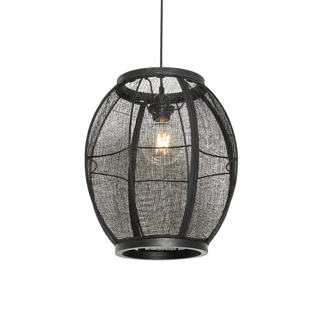 Orientalische Hängelampe Schwarz Stoff 35 Cm - Rob