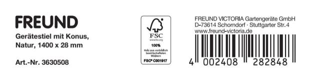 Gerätestiel 140cm Holzstiel Fsc-gerätestiel Mit Konus Besenstiel - Freund Victoria