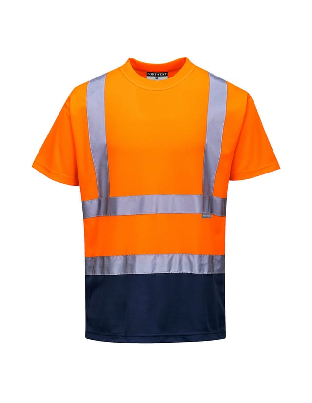 Bicolor-t-shirt Orange/navy 3xl