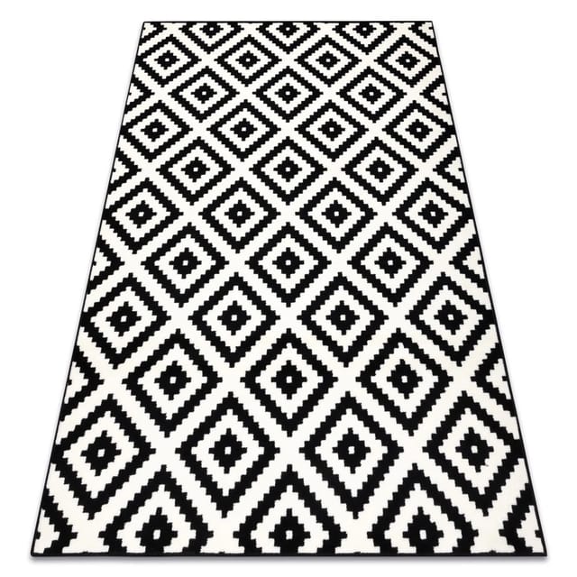Teppich Bcf Morad Ruta Diamanten, Geometrisch - Schwarz / Creme Black 80x150 Cm