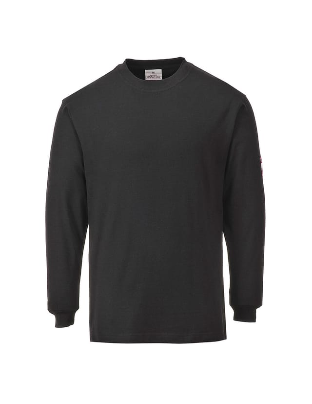Langarm-t-shirt Flammenbeständig Und Antistatisch Schwarz S