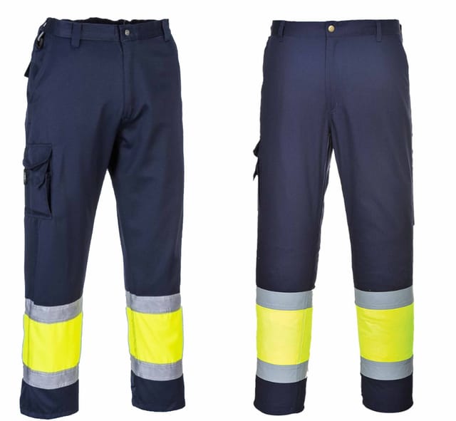 E049 - Zweifarbige Cargohose Mit Xxl-effekt