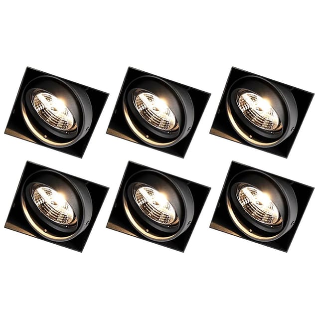Set Mit 6 Einbauspots Schwarz Gu10 Ar70 Randlos - Oneon