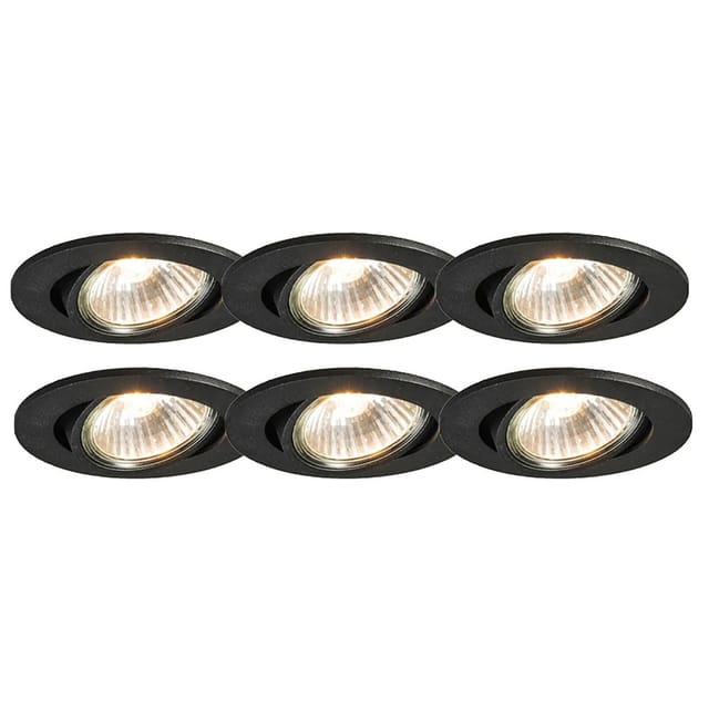 Set Mit 6 Einbauspots Schwarz Neigbar - Cisco