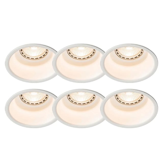 Set Mit 6 Einbaustrahlern Weiß Rund - Dept