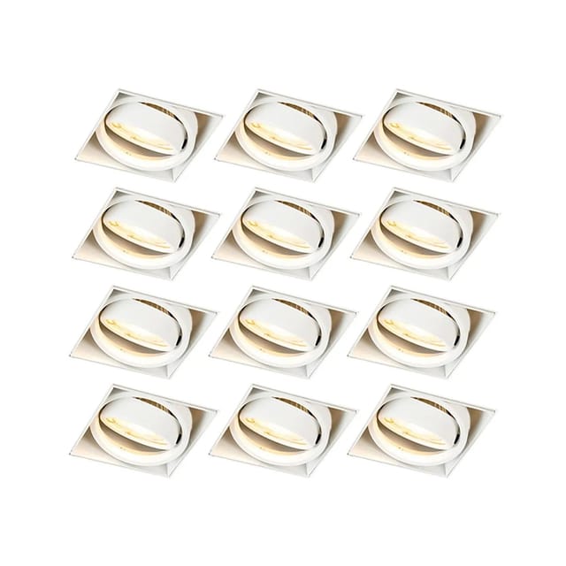 12er Set Einbaustrahler Weiß Gu10 Schwenkbar Randlos - Oneon