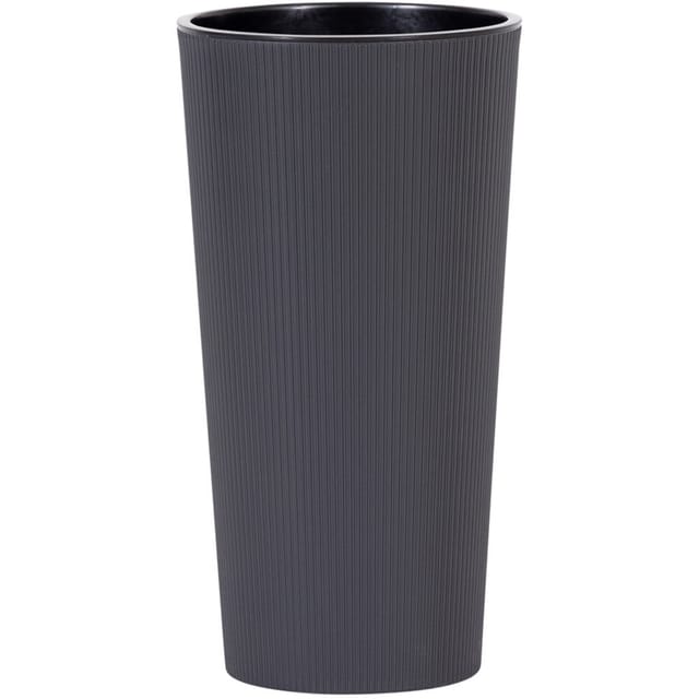 Siena Garden - Pflanzgefäß Locon Stripe Anthrazit Streifenoptik, 30 Cm Kunststoff, 29,5 X 29,5 X 57,1 Cm