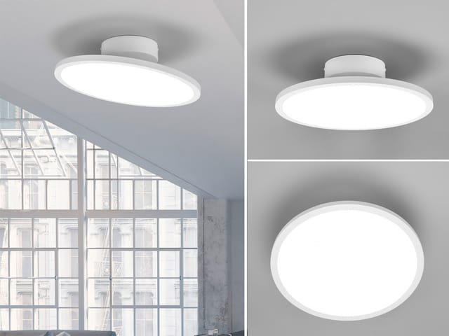 Led Deckenleuchte Tray Einflammig Schwenkbar Dimmbar Weiß, Ø 40cm