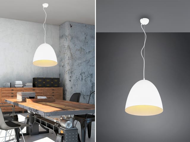 Trio Lighting - Vintage Pendelleuchte Tilda Einflammig Metall Weiß Rund, Ø 40cm