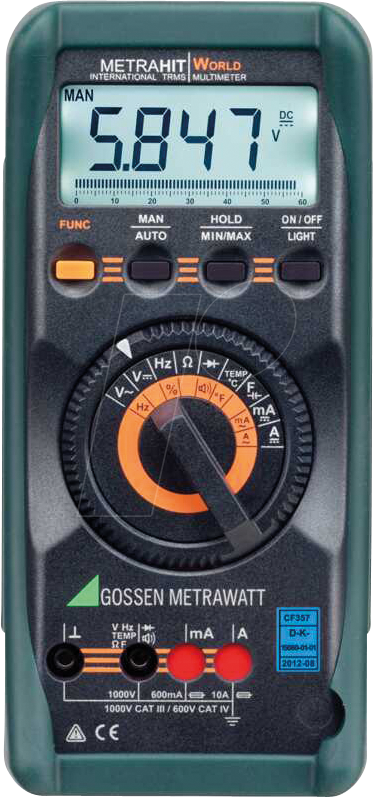 Metrahit World Hand-multimeter Kalibriert (dakks-akkreditiertes Labor) Digital Cat - Gossen Metrawatt