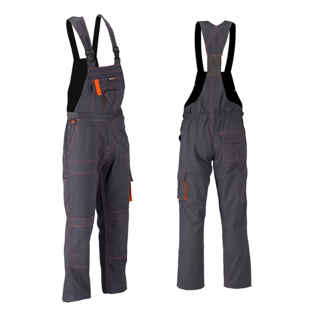 Arbeitshose / Latzhose Doria Grau/orange Gr. L/xl