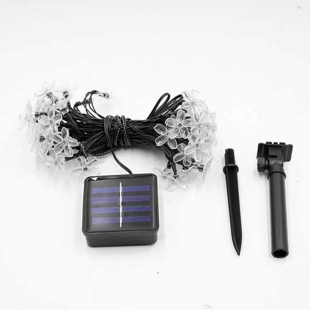 Solar-lichterkette, Kirschblütenfee, 7 M, 50 Leds, 8 Modi, Für Den Außenbereich, Wasserdicht, Für Garten, Weihnachten, Terrasse, Innendekoration, Mehrfarbig [energieklasse A+++]