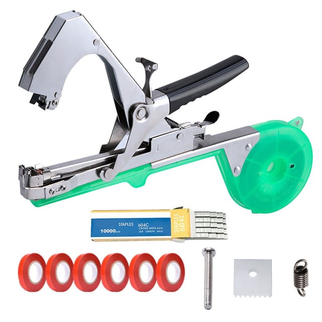 Pflanzenbindemaschine Gartenpflanzen-klebeband-werkzeug Tapener – Garten-klebeband-werkzeug Mit Bändern, S-clips Und Ersatzklingen, Bindemaschine