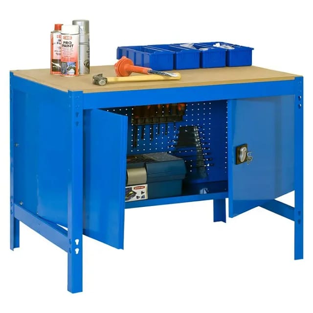 Simonrack Werkbank Blau Und Robust Aus Holz 842 X 910 Mm