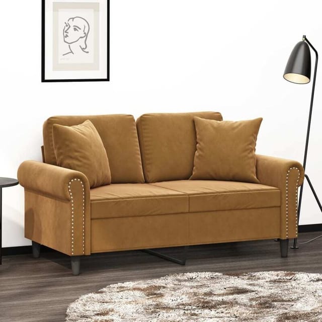 Zierkissen 2 Stk. Braun 40x40 Cm Samt Vidaxl