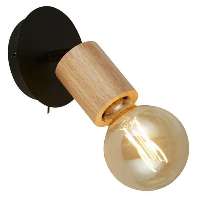 Searchlight - Wandleuchte Wandlampe Stahl Schwenkbar Spotleuchte Schlafzimmerleuchte Schalter