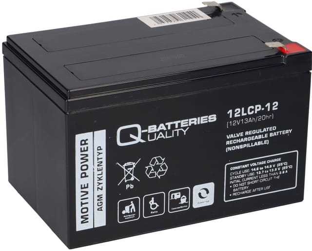 Quality Batteries - Akku Kompatibel Rasenroboter 24v 2x 12lcp-12 12v-13ah Agm Blei Vlies Wartungsfrei Qb