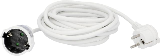 Unitec - Verlängerungskabel Innen 5 Meter Ho5vv-f 3g1,5, Weiß, Flachstecker Verlängerungskabel