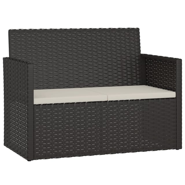 Gartenbank Mit Kissen Schwarz 105 Cm Poly Rattan Vidaxl