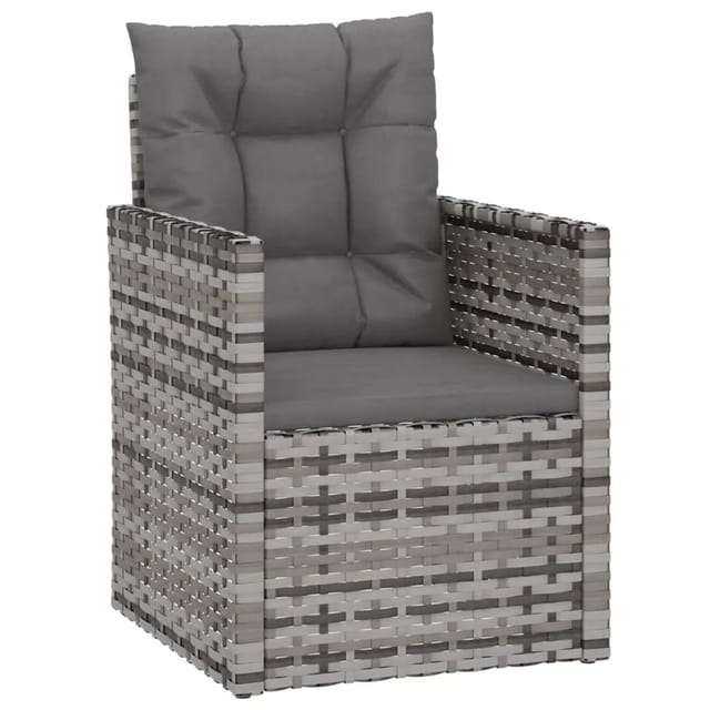 Gartensessel Mit Kissen Grau Poly Rattan Vidaxl