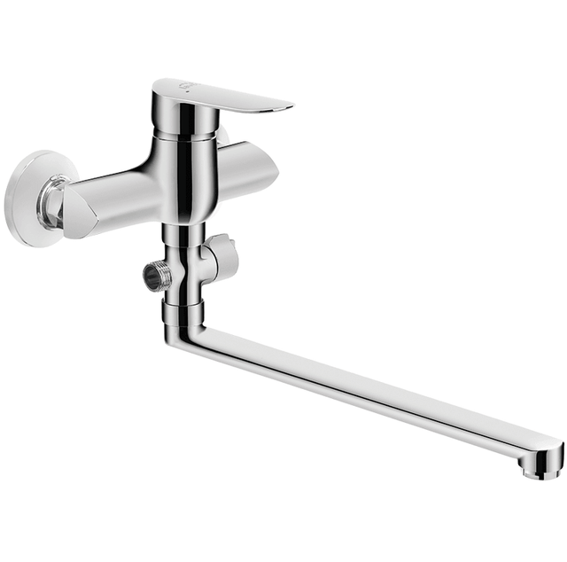 Appia Wandarmatur Für Badewanne In Chrom Mit Beweglichem Auslauf