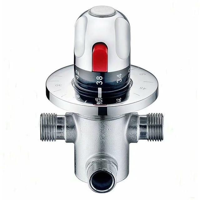 Heiß-kaltwasser-mischventil, Massives Messing-thermostat-mischventil, Festtemperatur-mischventil Für Waschbecken, Küche, Badezimmer, Toilette, G1/2,
