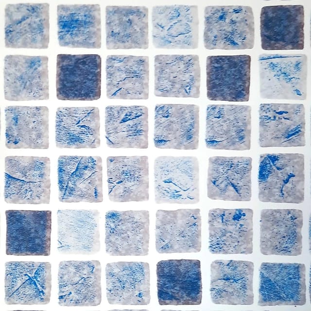 Premium Poolfolie Für Achtformpool, 650 Cm X 420 Cm X 150 Cm, Stärke: 0,6 Mm, Mosaik Grau/blau