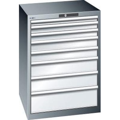 Schubladenschrank 36x36e H1000xb717xt725mm 8 Schubladen Vollauszug Ral7035 Lista