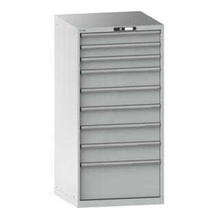 Schubladenschrank 36x36e H1450xb717xt725mm 9 Schubladen Vollauszug Ral7035 Lista