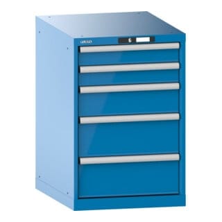 Lista Schubladenschrank, 5 Schubladen - Bxtxh 564 X 724 X 850 Mm, Lichtblau