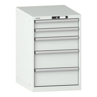 Lista Schubladenschrank, 5 Schubladen - Bxtxh 564 X 724 X 850 Mm, Lichtgrau