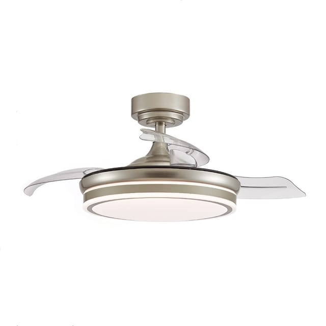 Led-ventilator Mit Klappbaren Flügeln, Moss Mini, Nickel, 35 W