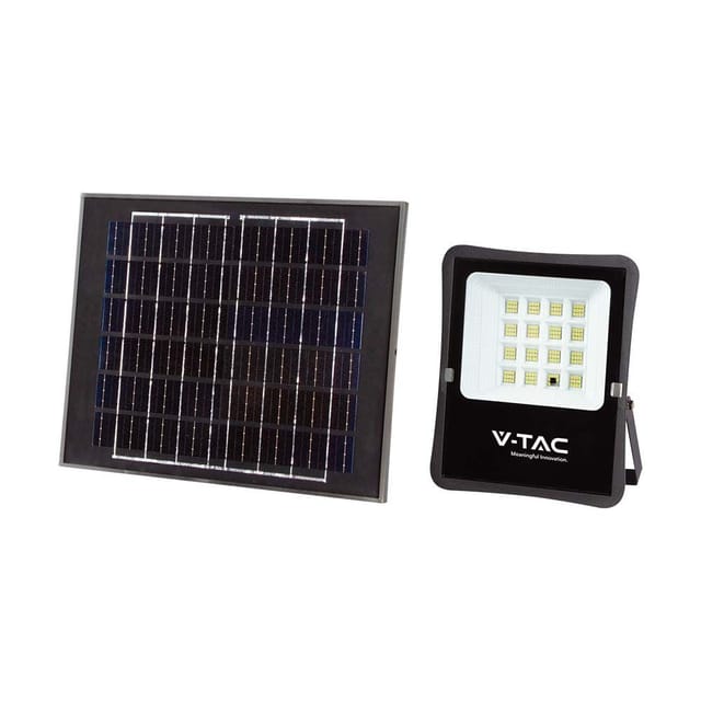 V-tac - Led-flutlicht Mit Fernbedienung Und Solarpanel, 15 W, Kaltweiß