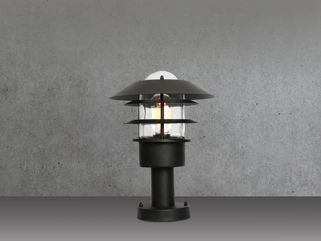 Meinewunschleuchte - Led Wetterfeste Sockelleuchte Aus Edelstahl, Schwarz Höhe 30,5cm
