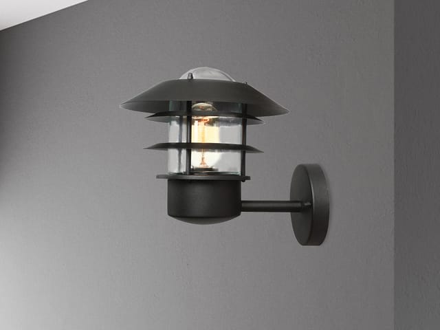Meinewunschleuchte - Led Moderne Außen Wandlaterne Aus Edelstahl, Schwarz Höhe 24cm