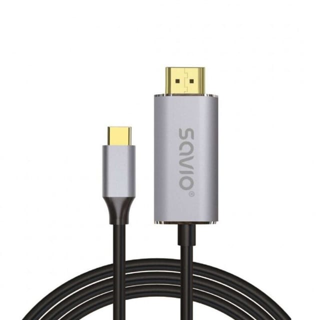 Savio Usb-c - Hdmi 2.0b Kabel (2m) - Silber-schwarz